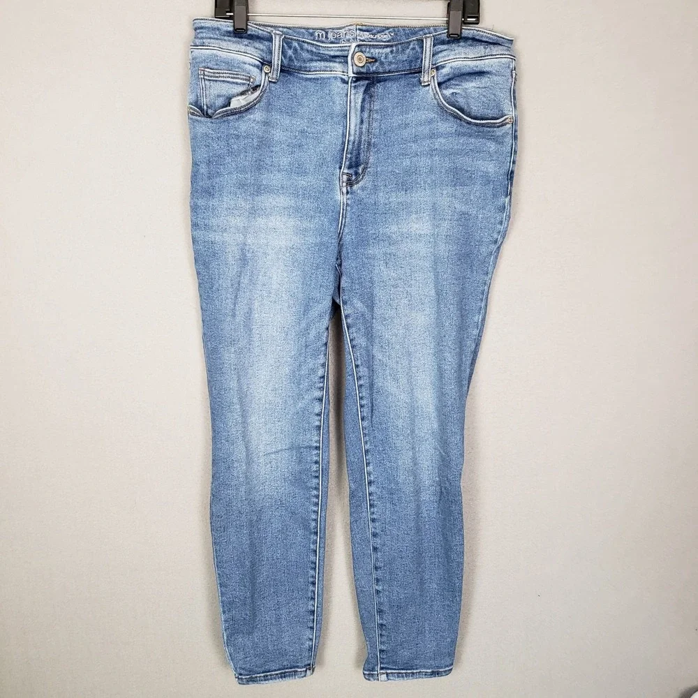 Maurices M Jeans High Rise Skinny Stretch Light Wash Casual Basic Plus Size 14W‎